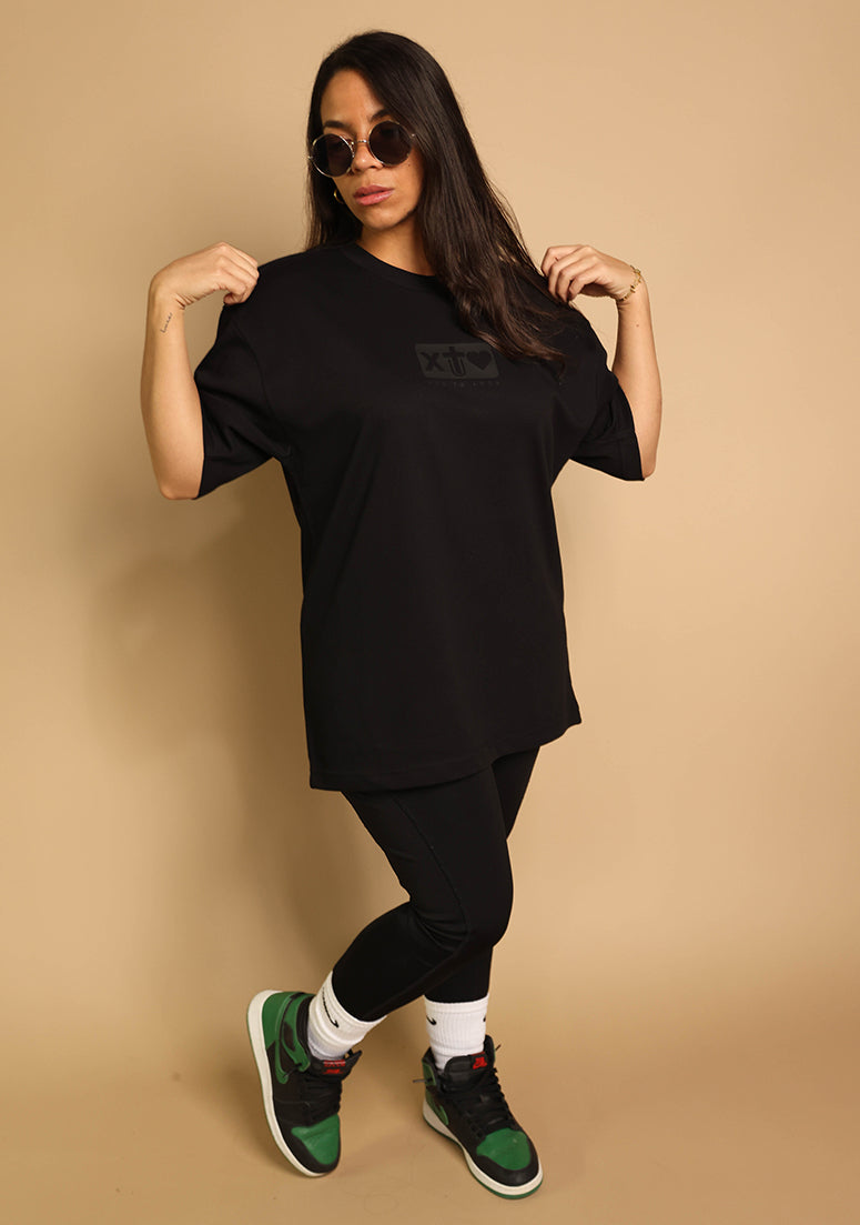 X Tu Amor soy Redimido Carbon Black Oversized Tee