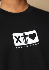 X Tu Amor soy Redimido Black Night Oversized Tee