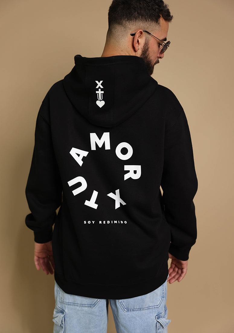 X Tu Amor soy Redimido Black Night Hoodie