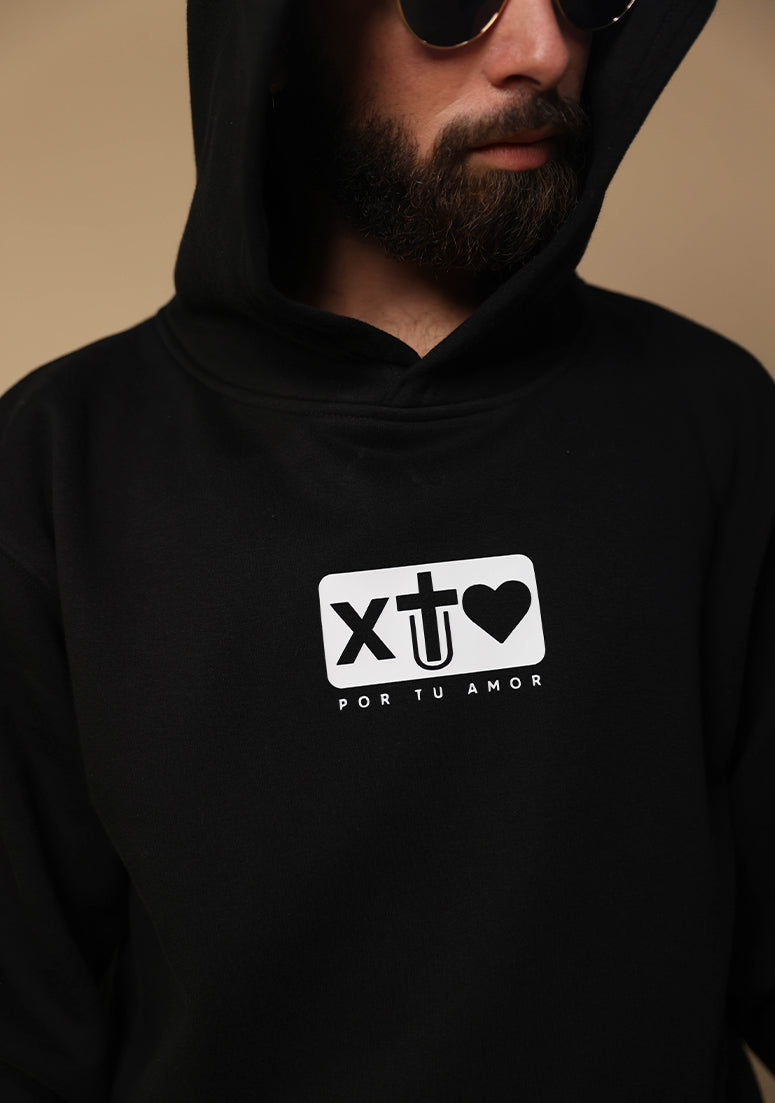 X Tu Amor soy Redimido Black Night Hoodie