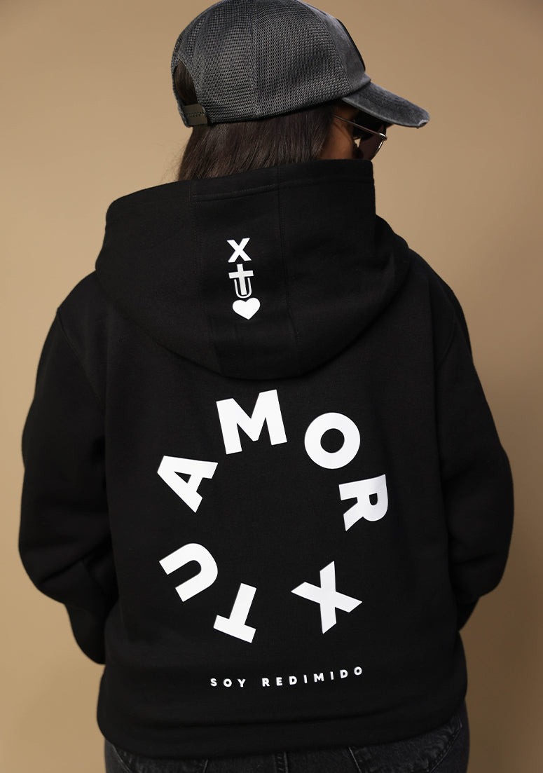 X Tu Amor soy Redimido Black Night Hoodie