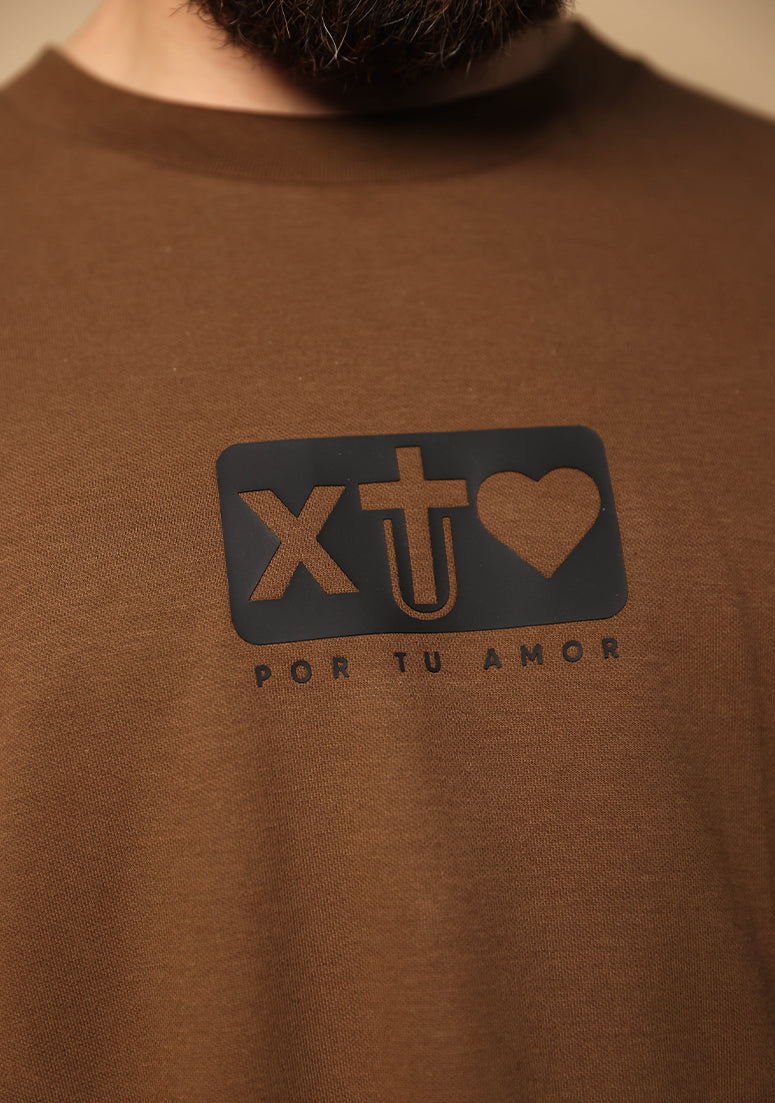 X Tu Amor soy Redimido Cinnamon Oversized Tee