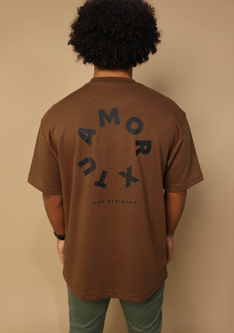 X Tu Amor soy Redimido Cinnamon Oversized Tee