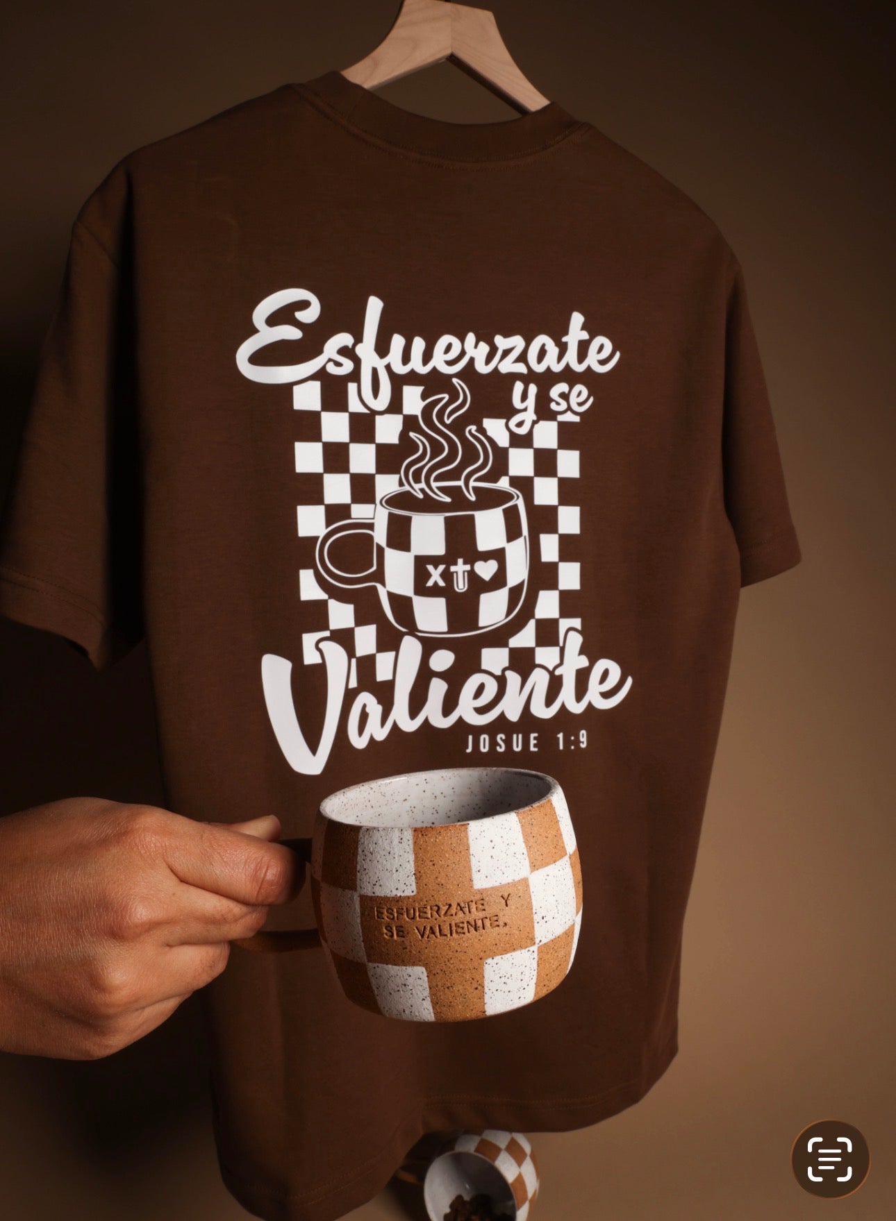 X Tu Amor Esfuerzate y se valiente - Cinnamon Oversized Tee