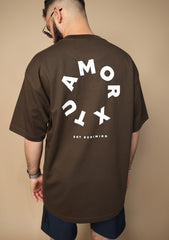 X Tu Amor soy Redimido Dark Coffee Oversized Tee