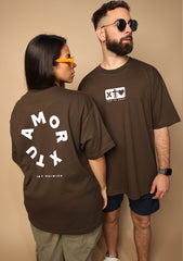 X Tu Amor soy Redimido Dark Coffee Oversized Tee