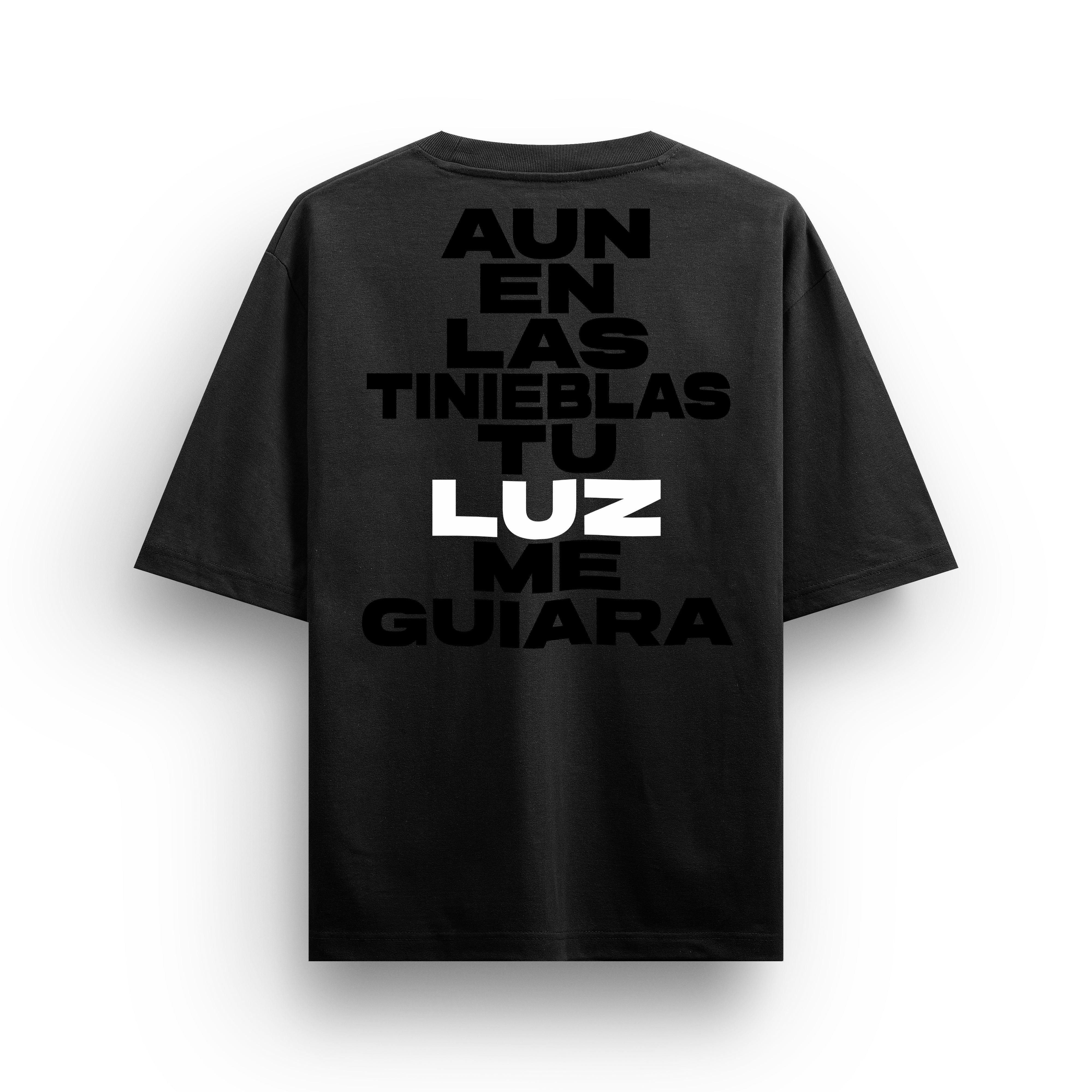 Aun en las tu LUZ me guiara -  Black Oversized Tee Main image
