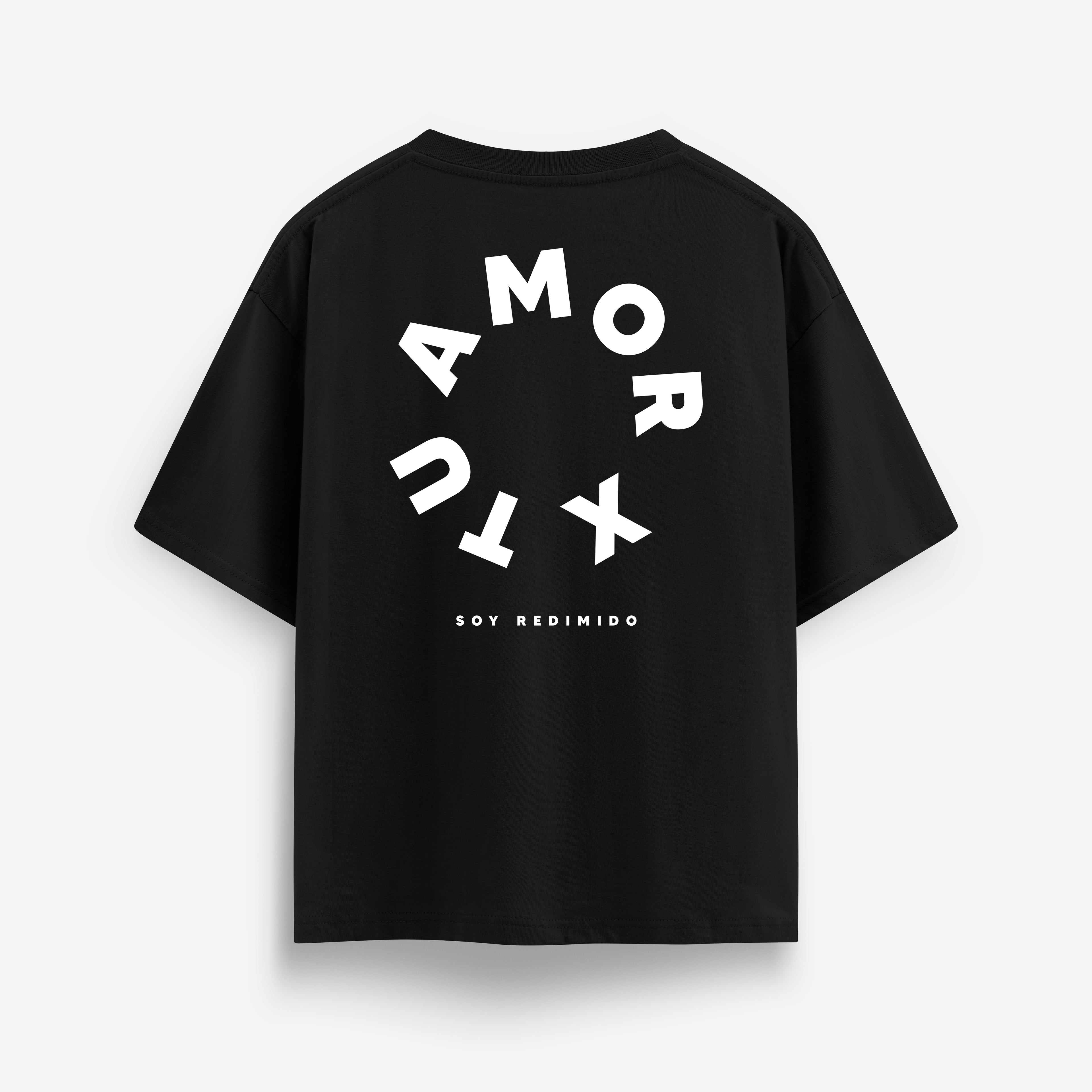 X Tu Amor soy Redimido Black Night Oversized Tee