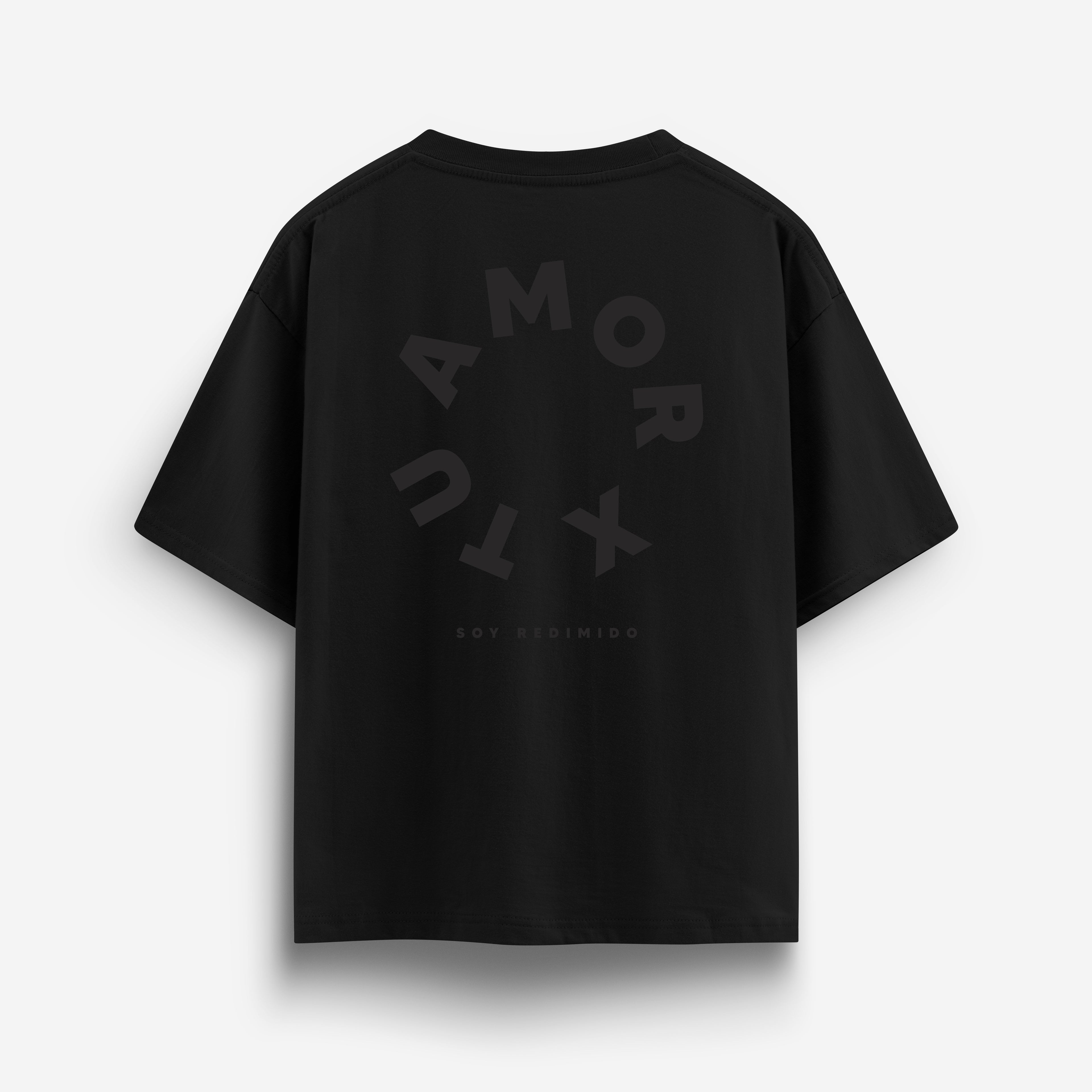 X Tu Amor soy Redimido Carbon Black Oversized Tee