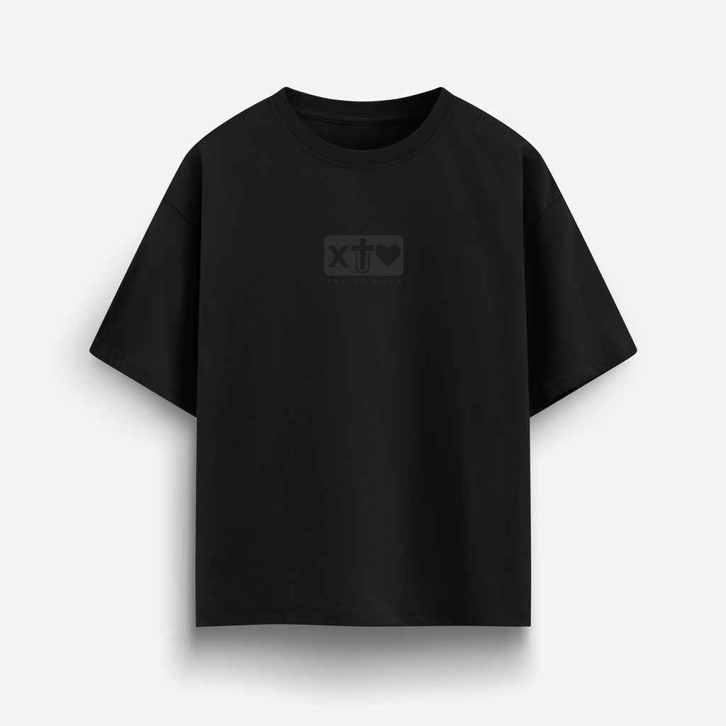 X Tu Amor soy Redimido Carbon Black Oversized Tee