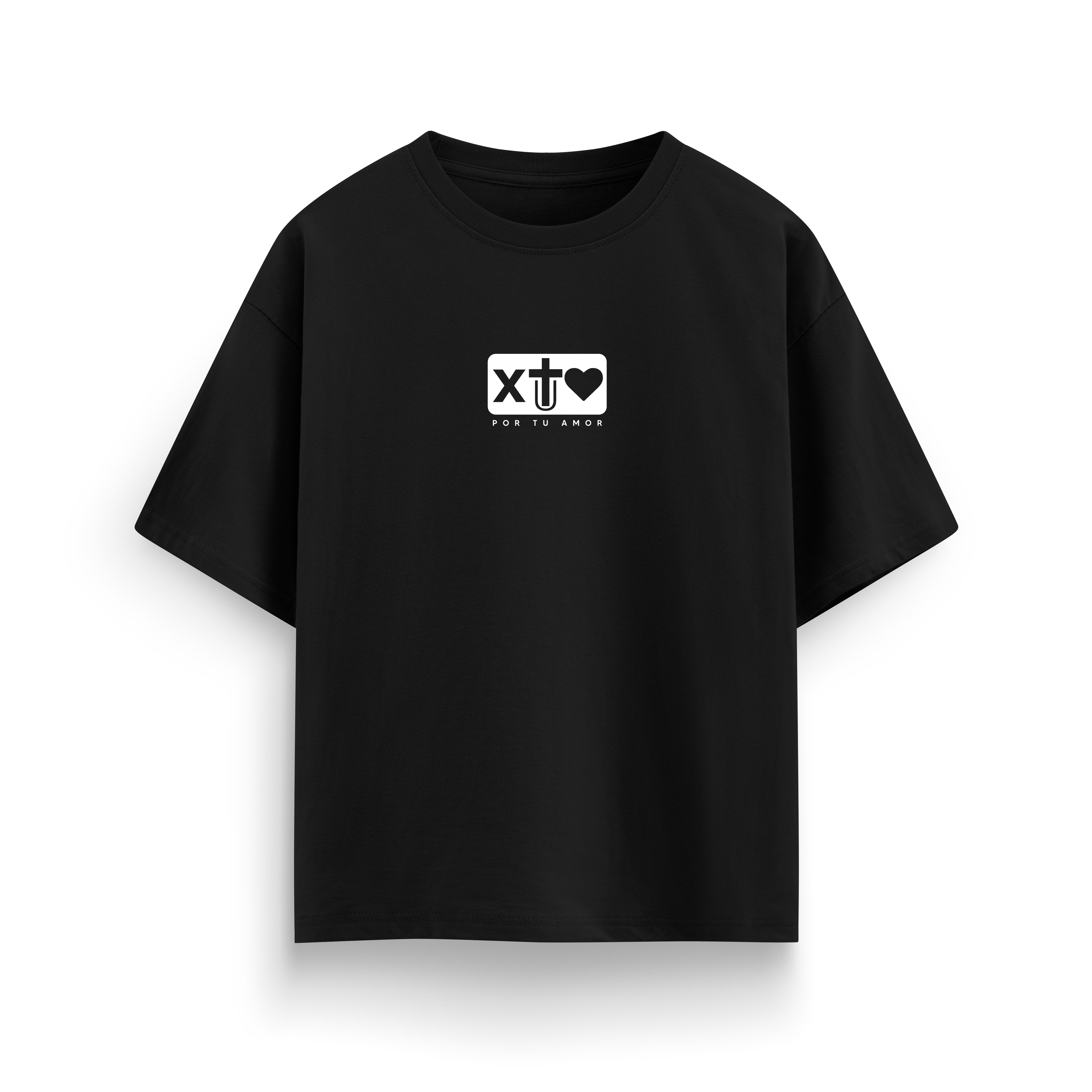 X Tu Amor soy Redimido Black Night Oversized Tee