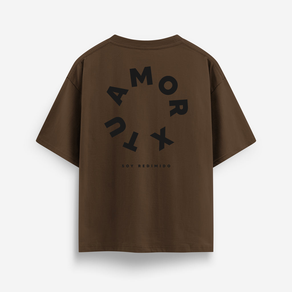 X Tu Amor soy Redimido Cinnamon Oversized Tee