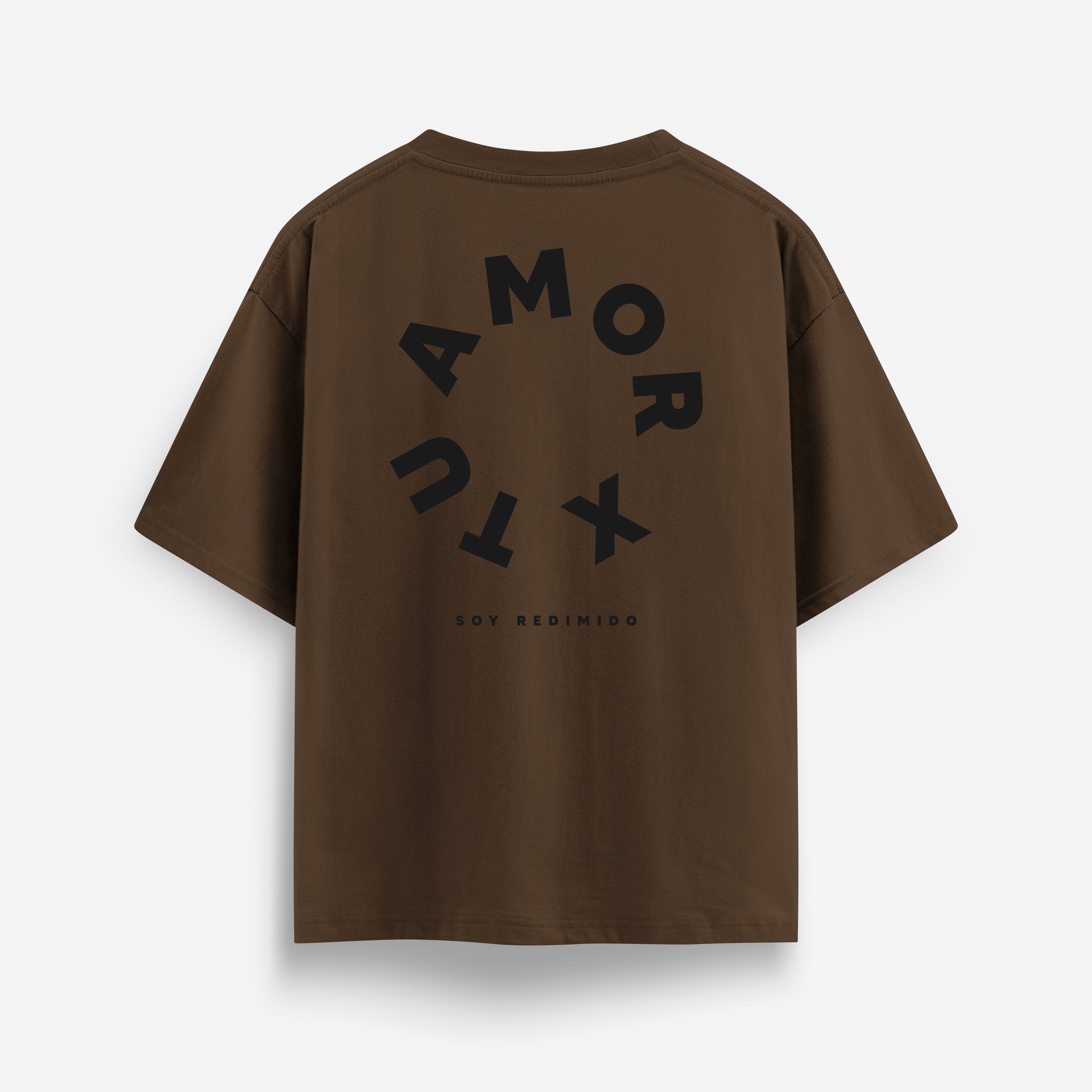 X Tu Amor soy Redimido Cinnamon Oversized Tee