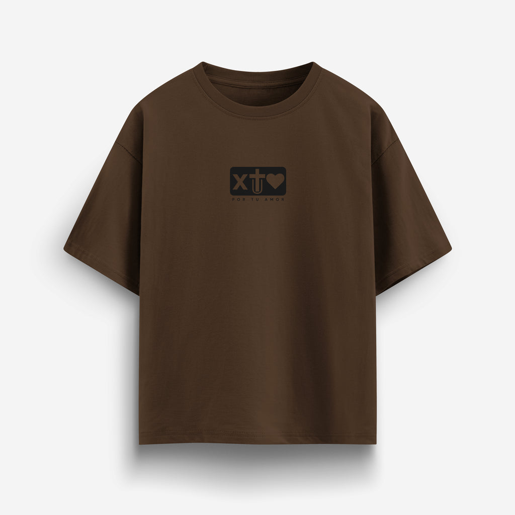 X Tu Amor soy Redimido Cinnamon Oversized Tee