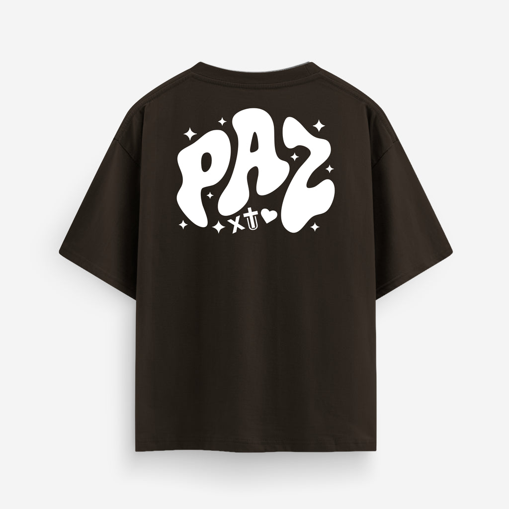 X Tu Amor Tengo PAZ - Dark Coffee Oversized Tee