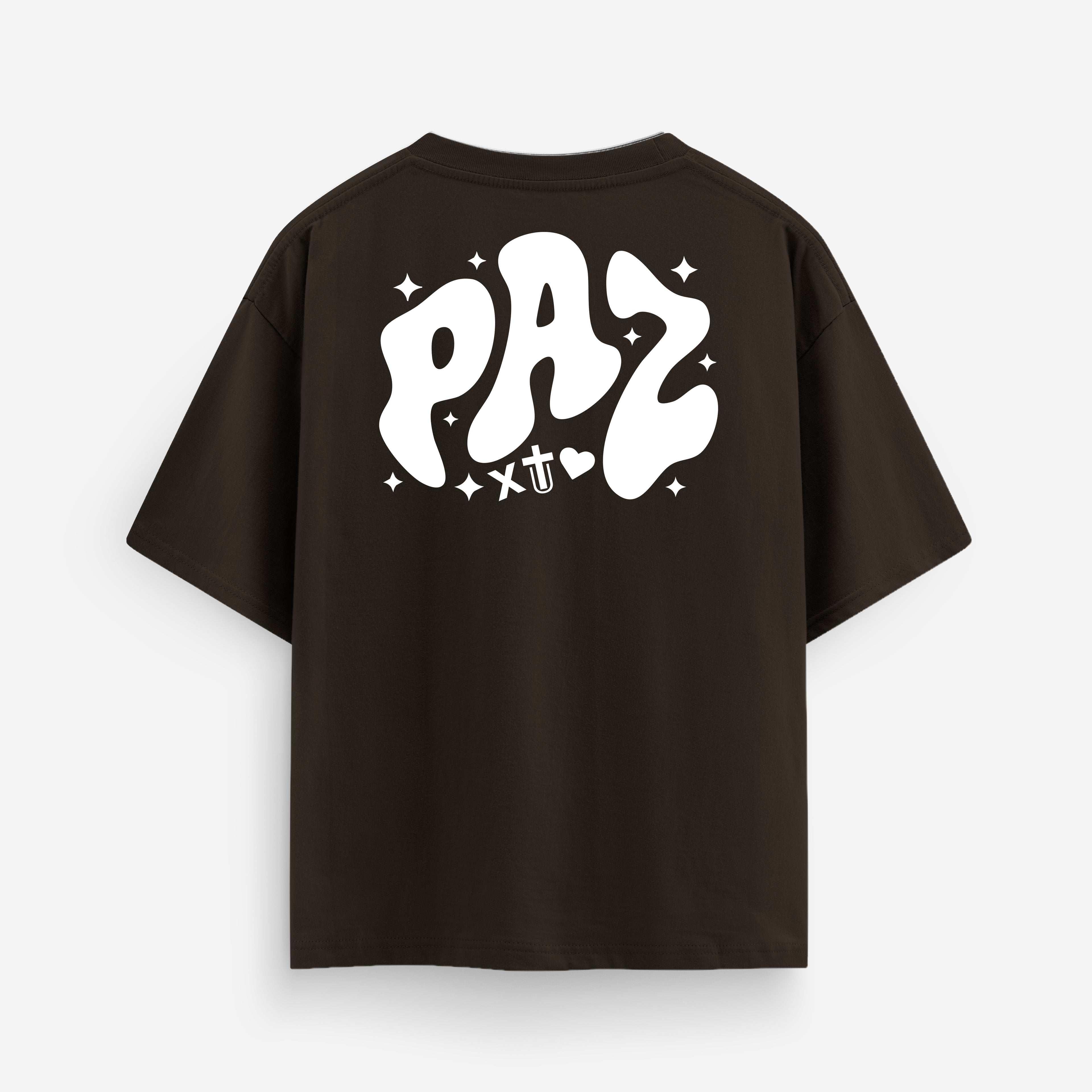 X Tu Amor Tengo PAZ - Dark Coffee Oversized Tee