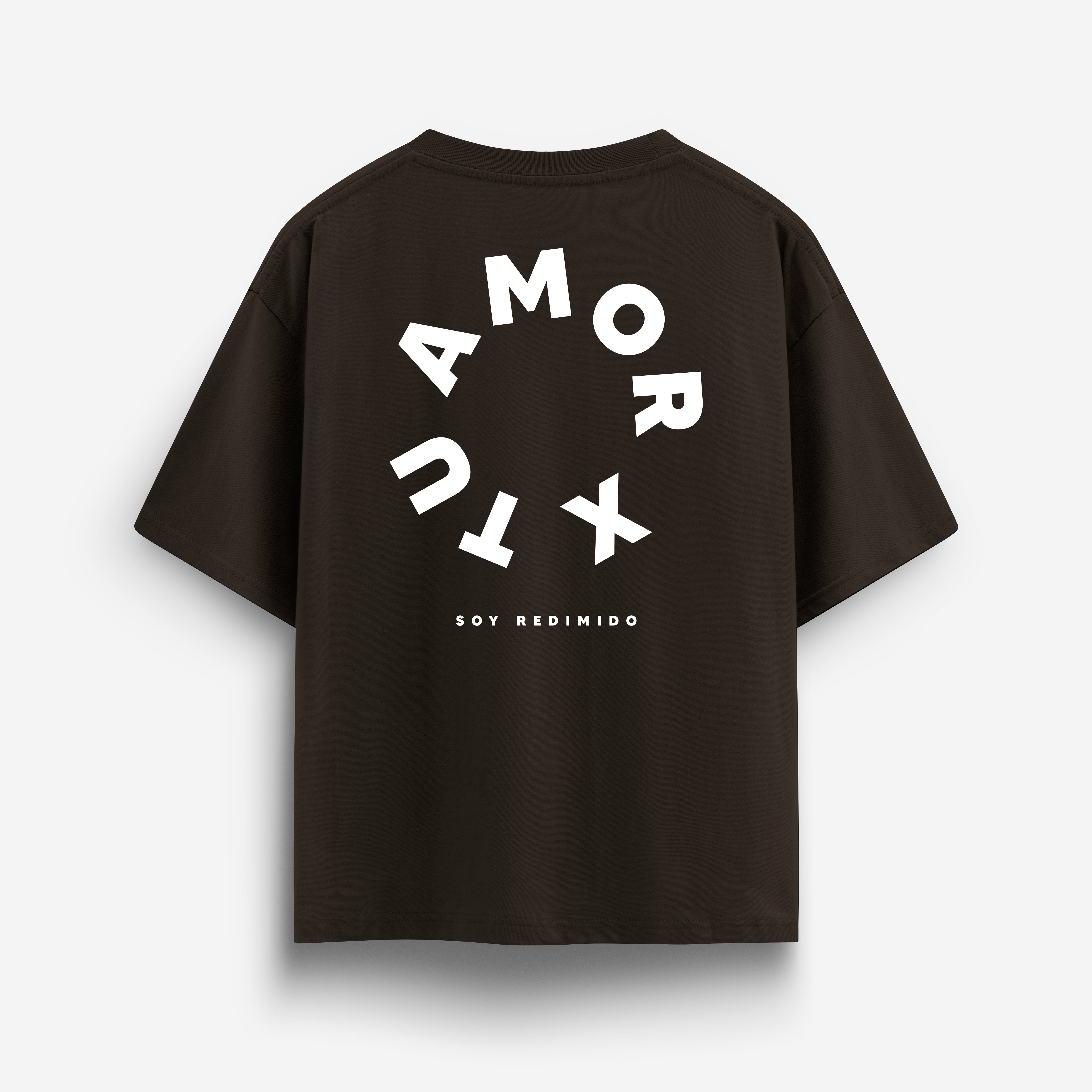 X Tu Amor soy Redimido Dark Coffee Oversized Tee Main image