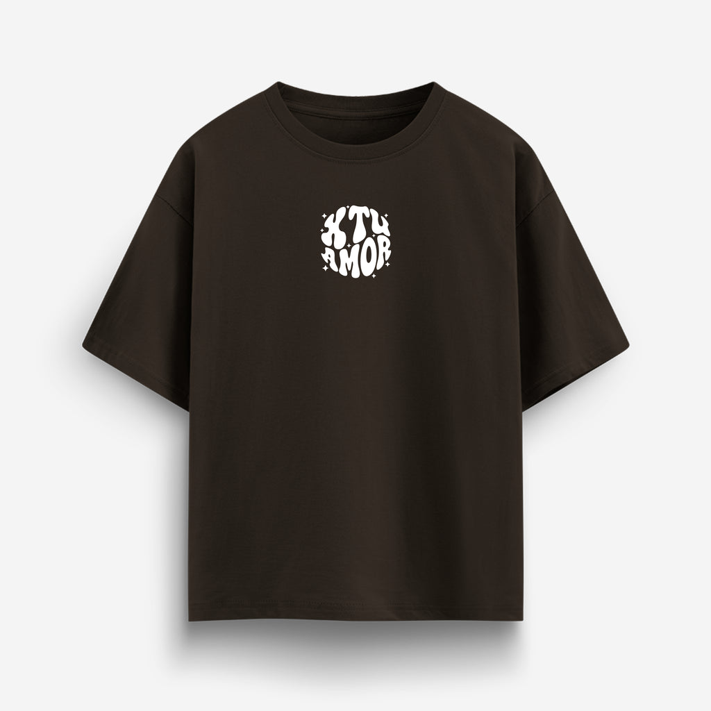 X Tu Amor Tengo PAZ - Dark Coffee Oversized Tee