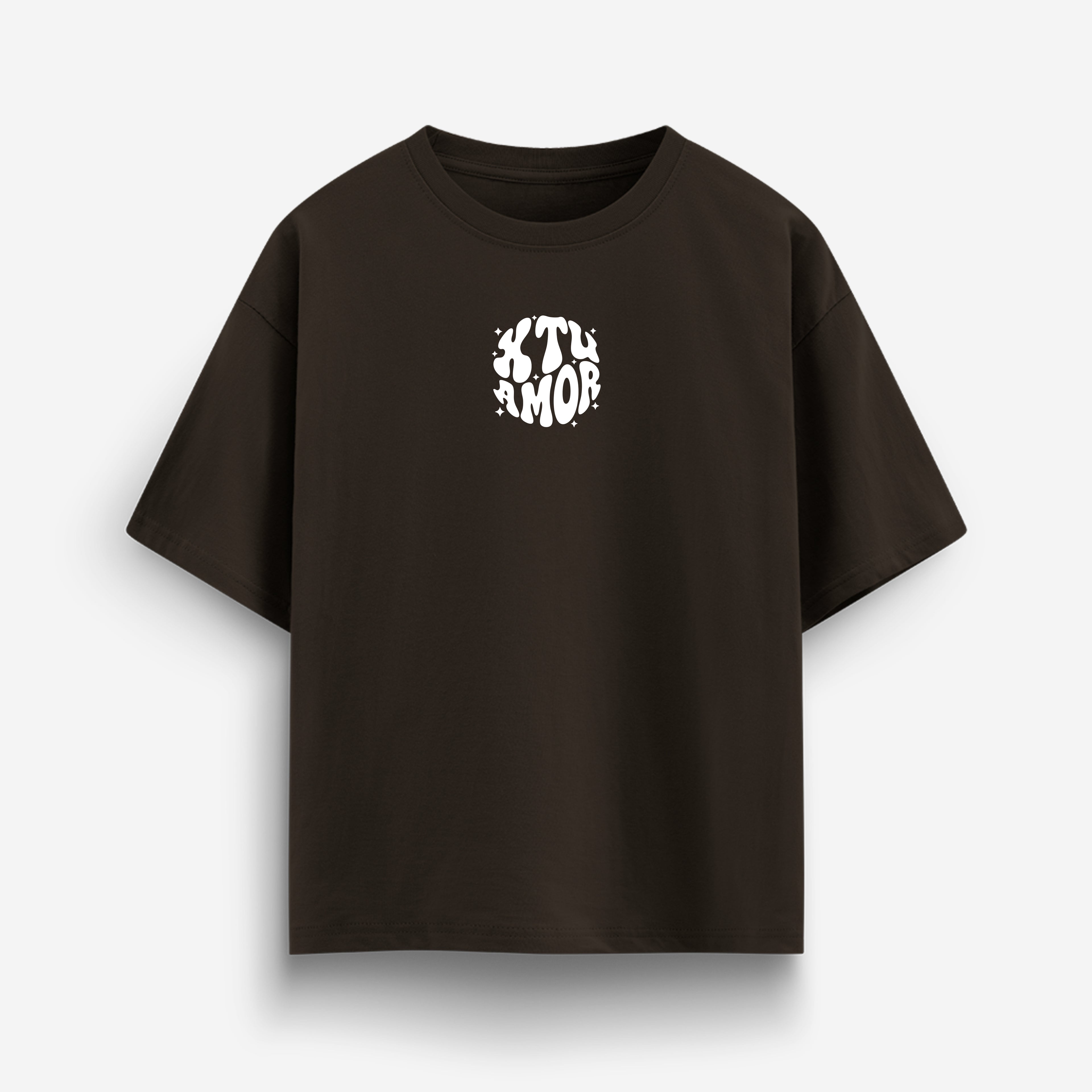 X Tu Amor Tengo PAZ - Dark Coffee Oversized Tee