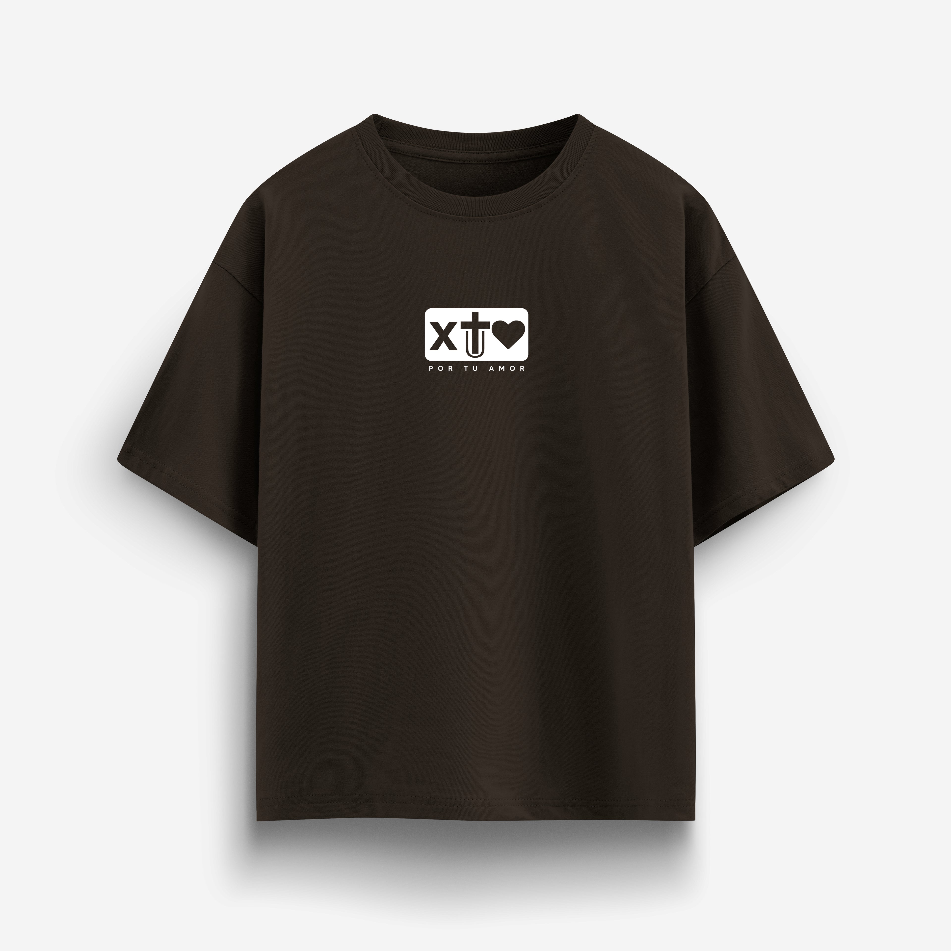 X Tu Amor soy Redimido Dark Coffee Oversized Tee