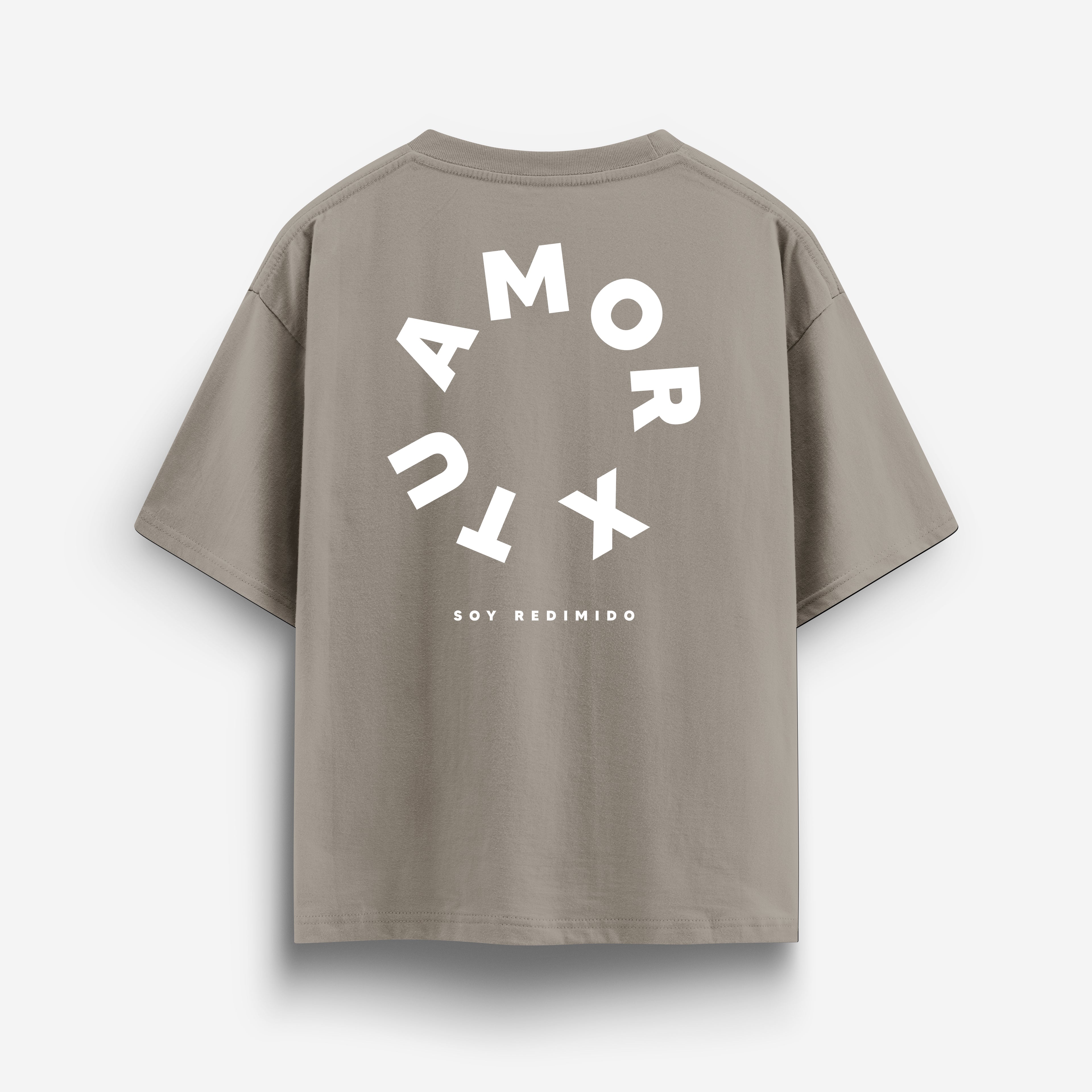 X Tu Amor soy Redimido Lite Sand Oversized Tee