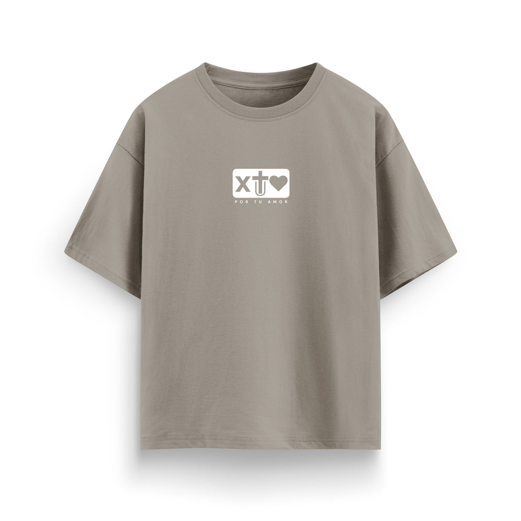 X Tu Amor soy Redimido Lite Sand Oversized Tee