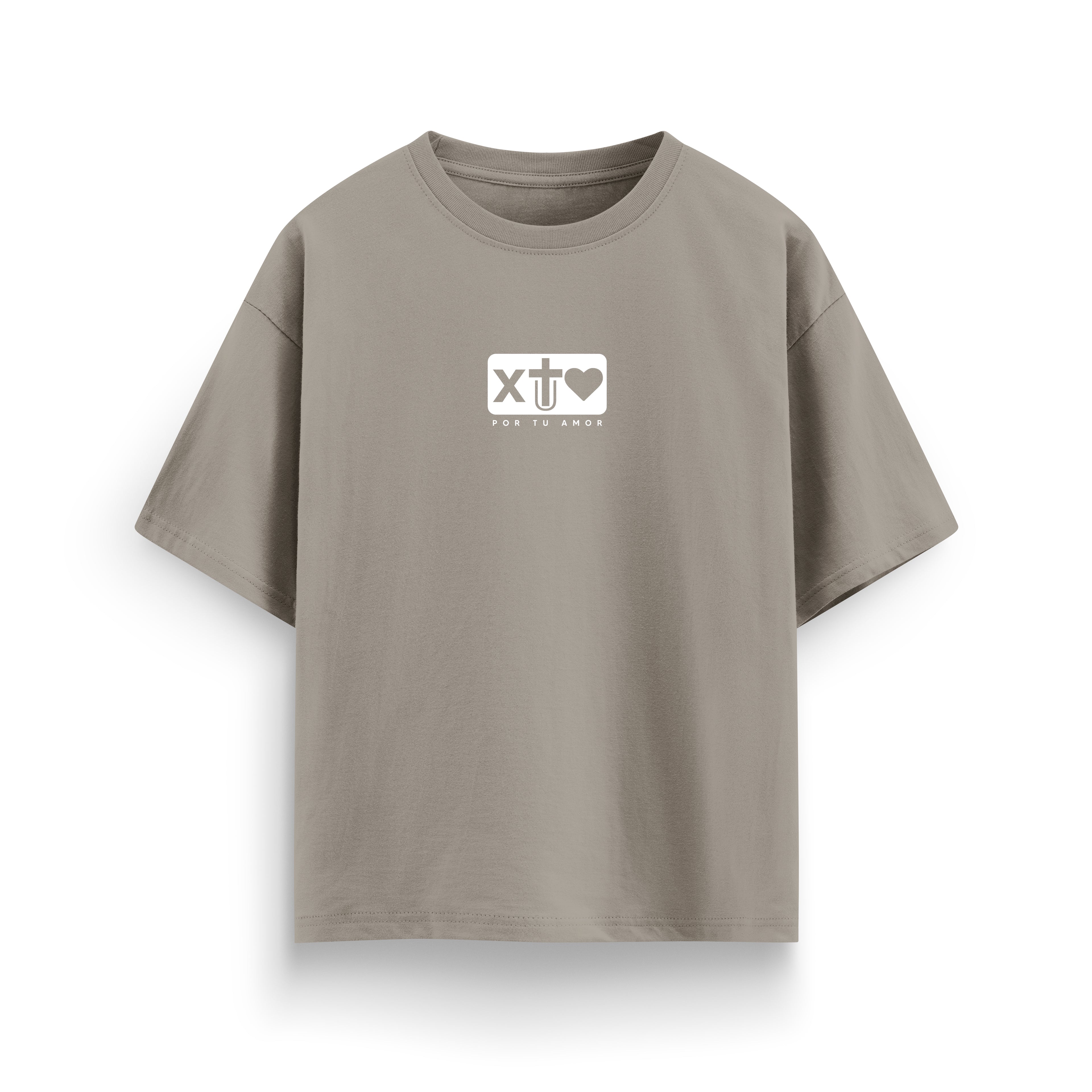 X Tu Amor soy Redimido Lite Sand Oversized Tee