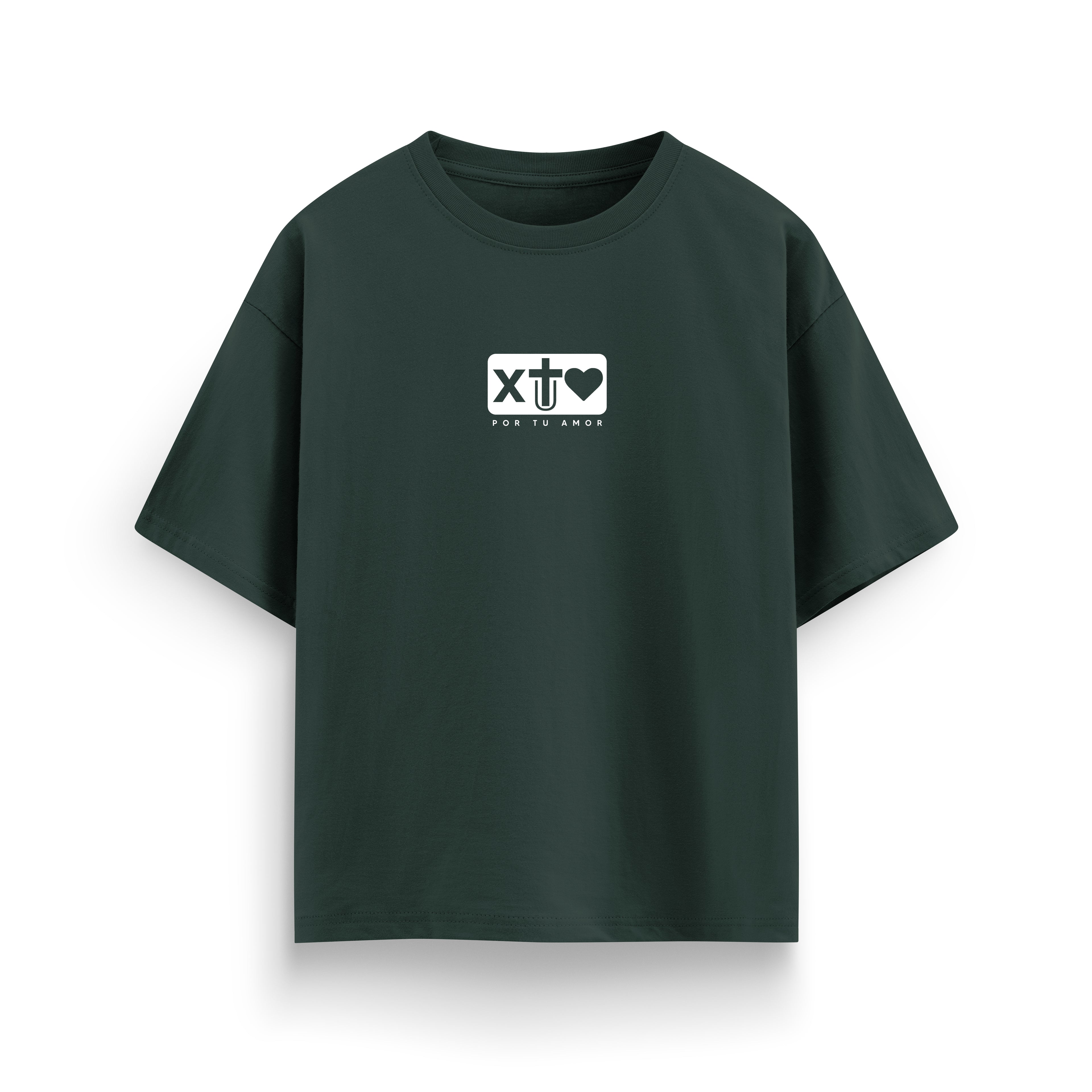 X Tu Amor soy Redimido Pine Green Oversized Tee