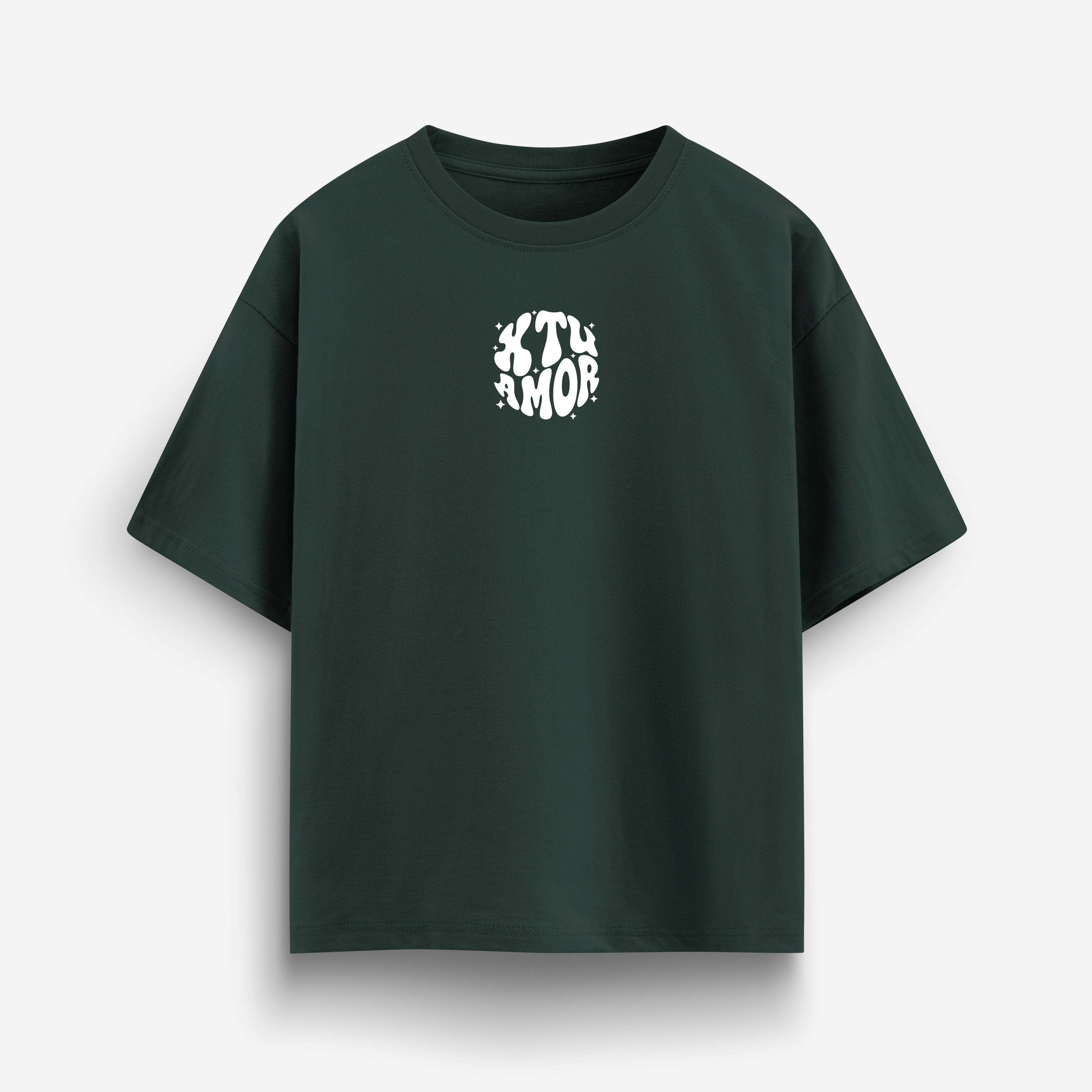 X Tu Amor Tengo VIDA ETERNA - Green Pine Oversized Tee