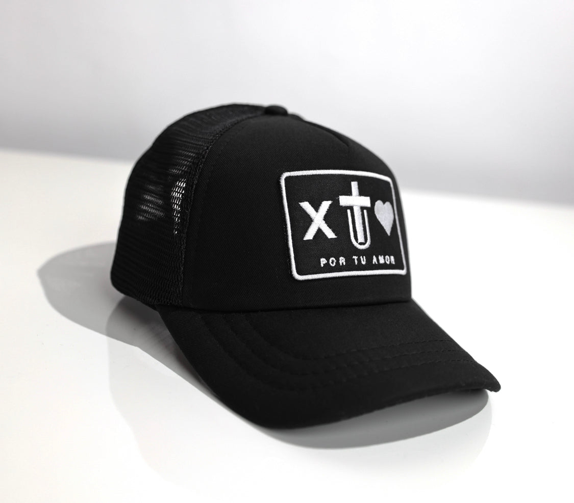 X Tu Amor Black Trucker Cap